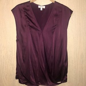 Plum cross layer blouse